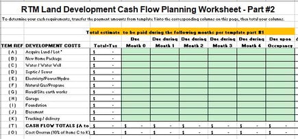 RTM Cashflow Planning Template
