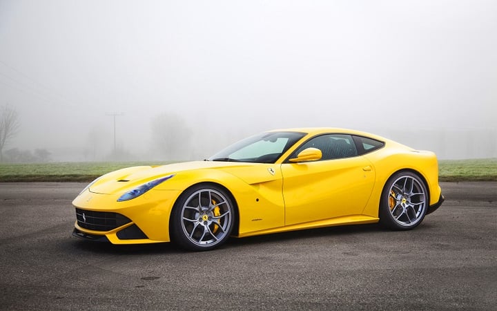 yellow ferrari f12